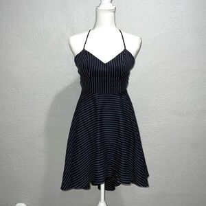 Elpis Breath of Beauty Blue Stripe Mini Dress